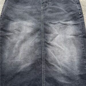 Classic Gray Denim Skirt